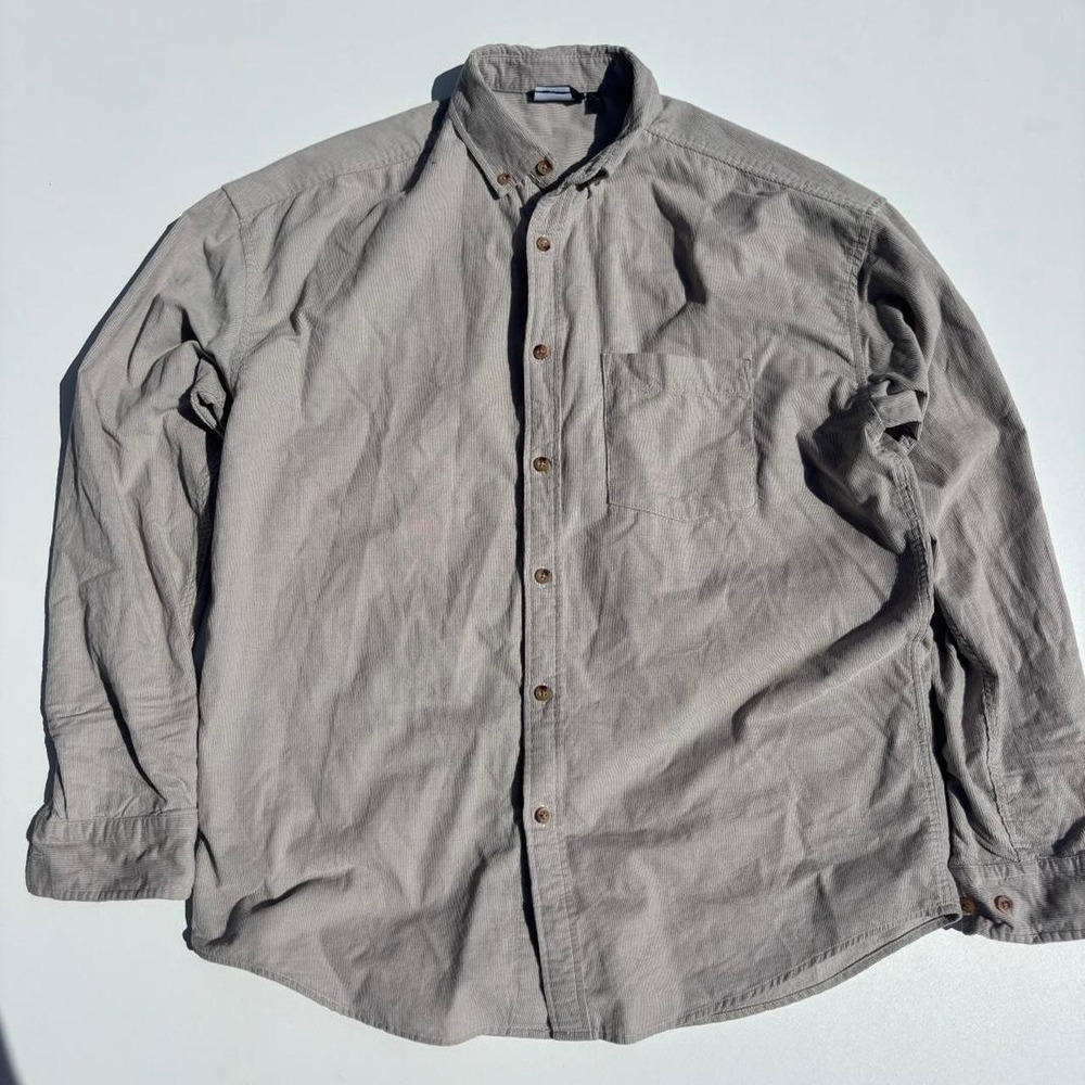 Tan cream long sleeve asos button up shirt - S